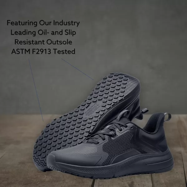 Shoes for Crews Crossing, Men's Slip Resistant Work Shoes, Healthcare and Food Service Sneakers, Water Resistant, Black or White
