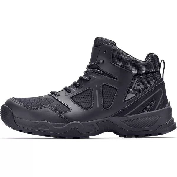 Shoes for Crews Defender Mid, Men's, Women's, Unisex Soft Toe  and Nano Composite Toe  Work Shoes, Slip Resistant, Water Resistant, Black)