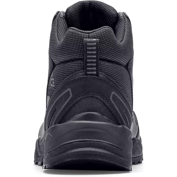 Shoes for Crews Defender Mid, Men's, Women's, Unisex Soft Toe  and Nano Composite Toe  Work Shoes, Slip Resistant, Water Resistant, Black)
