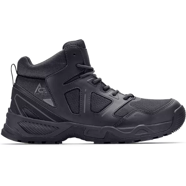 Shoes for Crews Defender Mid, Men's, Women's, Unisex Soft Toe  and Nano Composite Toe  Work Shoes, Slip Resistant, Water Resistant, Black)