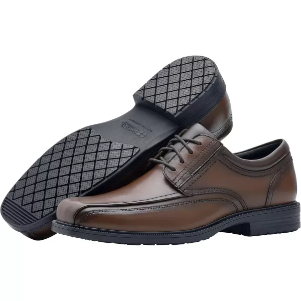 Shoes for Crews Dress Shoes for Men, Men’s Oxfords, Zapatos De Vestir Para Hombre, Slip Resistant, Safety, Brown or Black)
