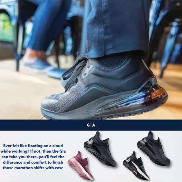 Shoes for Crews Gia Women's Slip Resistant Work Shoes Non Slip Sneakers Walking Water Resistant Zapatillas Zapatos Trabajo Food Service Chef Kitchen