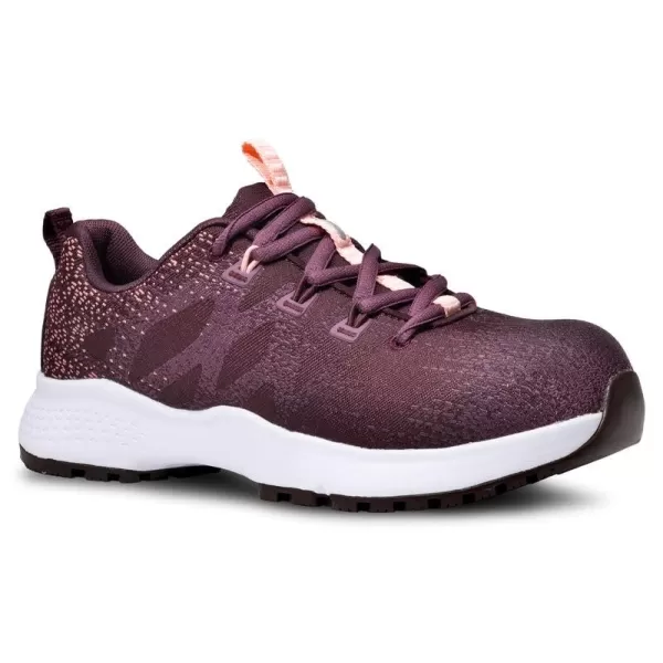 Shoes for Crews Heather II, Women's Nano Composite Toe  Work Shoes, Slip Resistant, Water Resistant, Burgundy, Size 5