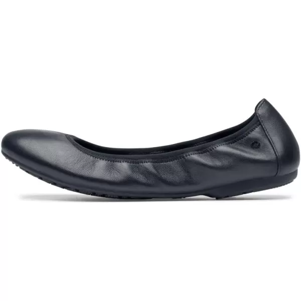 Shoes for Crews LILA Ina, Women's Work Ballet Flats, Slip Resistant, Lightweight, Black Shoes