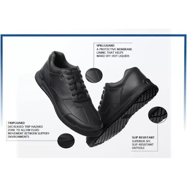 Shoes for Crews Liberty Women's Non Slip Work Shoes - Work &amp; Safety Footwear, Comfortable Water Resistant Womens Food Service Sneakers - Black