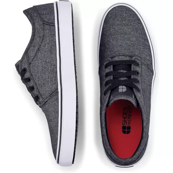 Shoes for Crews Merlin, Men's, Women's, Unisex Slip Resistant Food Service Work Sneakers, Water Resistant, Canvas, Black Or Grey
