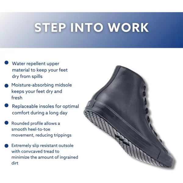 Shoes for Crews Pembroke, Men's, Women's, Unisex Slip Resistant Work Shoes, Water Resistant Sneakers, Black Canvas or Leather