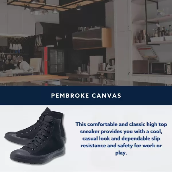Shoes for Crews Pembroke, Men's, Women's, Unisex Slip Resistant Work Shoes, Water Resistant Sneakers, Black Canvas or Leather