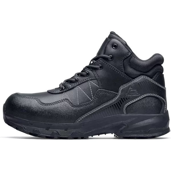 Shoes for Crews Piston Low and Mid, Men's, Women's, Unisex Soft Toe Slip Resistant Work Shoes, Water Resistant, Black)