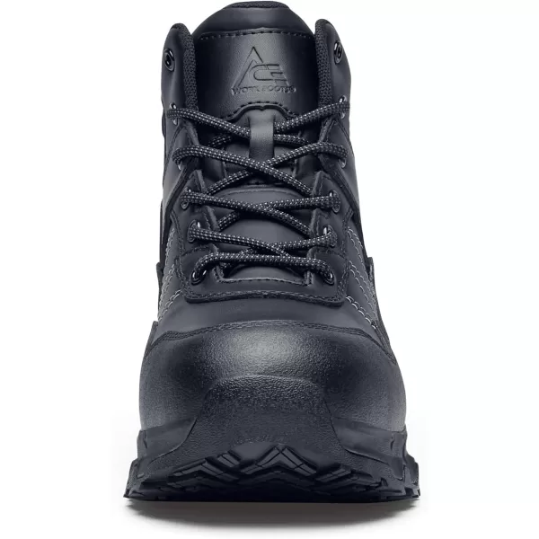 Shoes for Crews Piston Low and Mid, Men's, Women's, Unisex Soft Toe Slip Resistant Work Shoes, Water Resistant, Black)