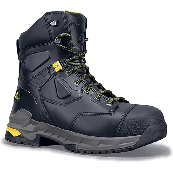 Shoes for Crews Redrock, Men's 8" Composite Toe  Work Boots, Slip Resistant, Water Resistant, Black