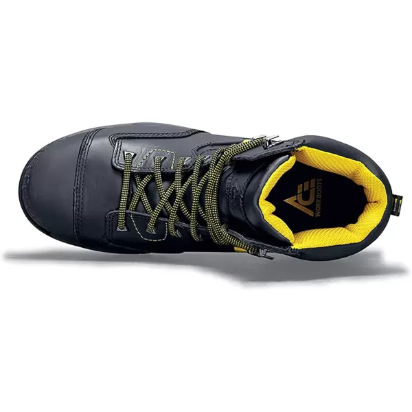 Shoes for Crews Redrock, Men's 8" Composite Toe  Work Boots, Slip Resistant, Water Resistant, Black