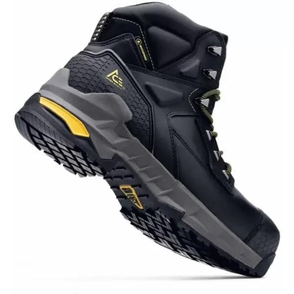 Shoes for Crews Redrock, Men's, Women's, Unisex 6 Inch Composite Toe Work Boots, Slip Resistant, Water Resistant, Black)