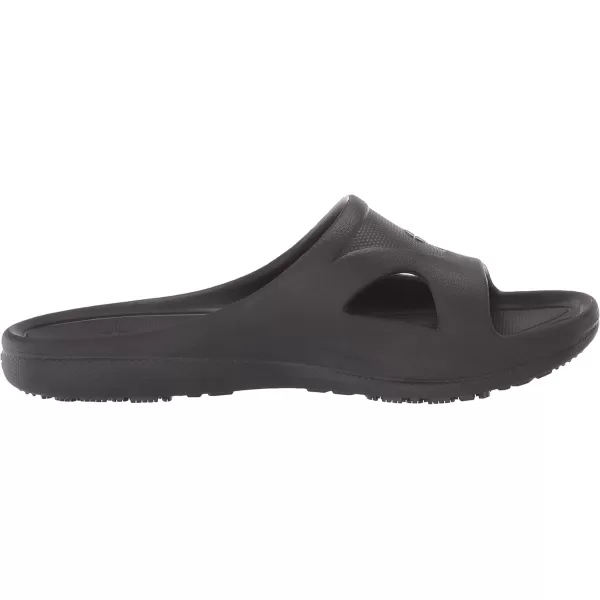 ShoesforCrews Unisex Shower Slide Sneaker, Black