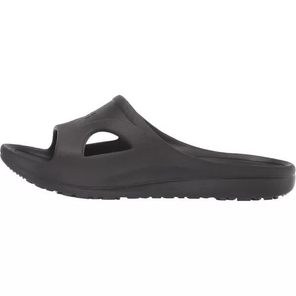 ShoesforCrews Unisex Shower Slide Sneaker, Black