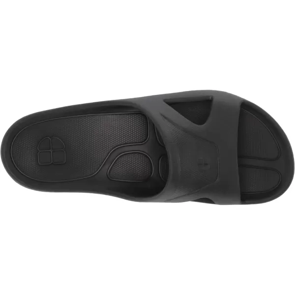 ShoesforCrews Unisex Shower Slide Sneaker, Black