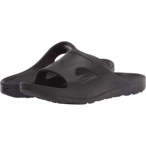 ShoesforCrews Unisex Shower Slide Sneaker, Black