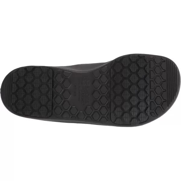 ShoesforCrews Unisex Shower Slide Sneaker, Black