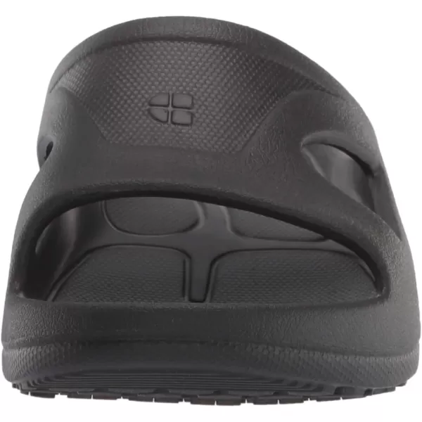 ShoesforCrews Unisex Shower Slide Sneaker, Black