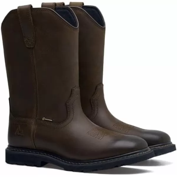 Waggoner Mens Work Boots – 10inch Leather Boots for Construction waterproof Slip Resistant botas de trabajo para hombre, Soft or Composite Toe