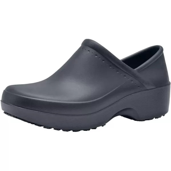 Shoes for Crews Clogs for Women, Slip Resistant, Water Resistant Slip-On Work Shoes for Food Service Chefs Kitchen Nurses Garden, Black, Leather