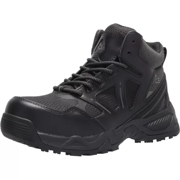 Shoes for Crews Defender Mid, Men's, Women's, Unisex Soft Toe  and Nano Composite Toe  Work Shoes, Slip Resistant, Water Resistant, Black)
