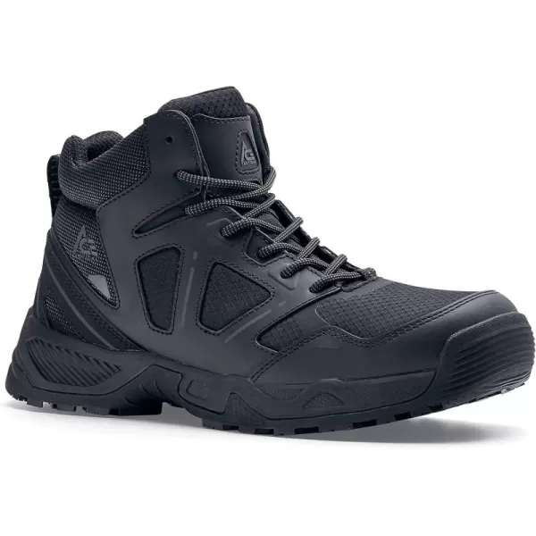 Shoes for Crews Defender Mid, Men's, Women's, Unisex Soft Toe  and Nano Composite Toe  Work Shoes, Slip Resistant, Water Resistant, Black)