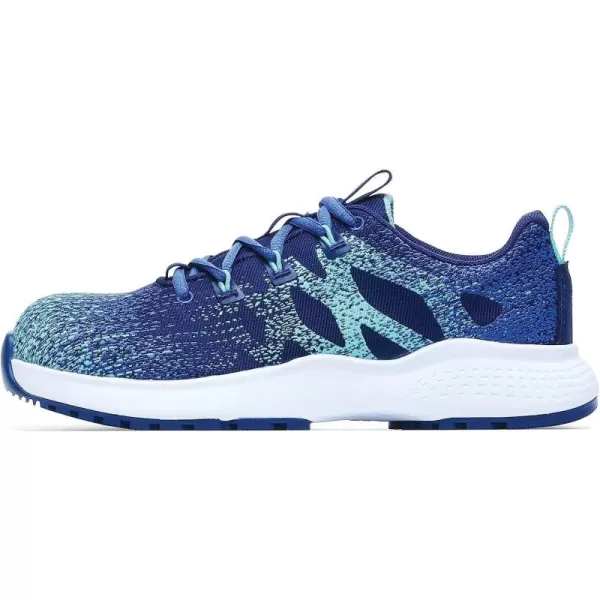 Shoes for Crews Heather II, Women's Aluminum Toe  Slip Resistant Work Shoes, Water Resistant, Blue