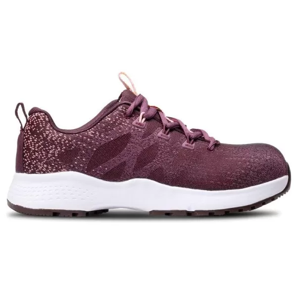 Shoes for Crews Heather II, Women's Nano Composite Toe  Work Shoes, Slip Resistant, Water Resistant, Burgundy, Size 5