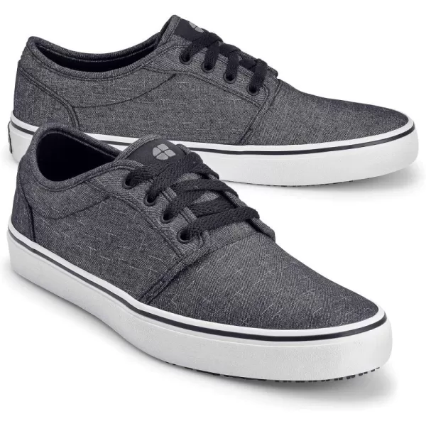 Shoes for Crews Merlin, Men's, Women's, Unisex Slip Resistant Food Service Work Sneakers, Water Resistant, Canvas, Black Or Grey