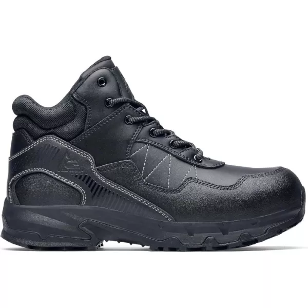Shoes for Crews Piston Low and Mid, Men's, Women's, Unisex Soft Toe Slip Resistant Work Shoes, Water Resistant, Black)