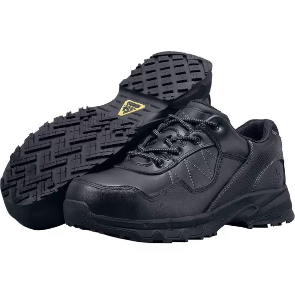 Shoes for Crews Piston, Men's, Women's, Unisex Aluminum Toe  Low Work Shoes, Slip Resistant, Water Resistant, Black Shoes