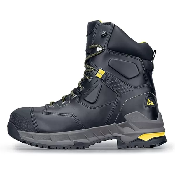 Shoes for Crews Redrock, Men's 8" Composite Toe  Work Boots, Slip Resistant, Water Resistant, Black