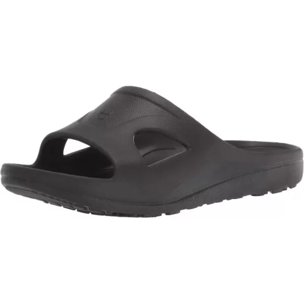 ShoesforCrews Unisex Shower Slide Sneaker, Black
