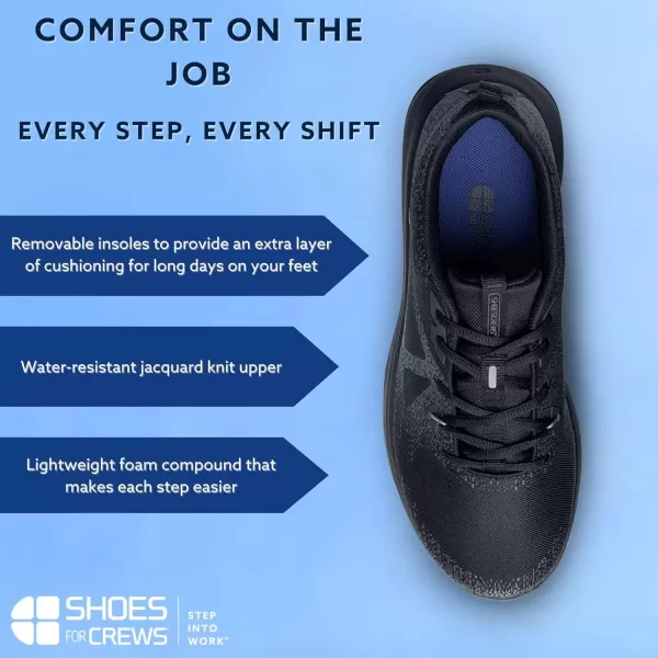 imageShoes for Crews Toby II Mens Slip Resistant Work Shoes Lightweight Water Resistant Black Size 115