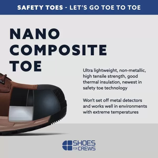 imageACE Work Boots Everglades Mens 6quot Nano Composite Toe NCT Work Boots Slip Resistant Water ResistantBrown