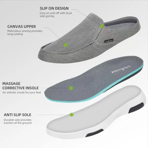 OrthoComfoot Men's Orthopedic Comfortable Slip On Loafers for Arch Support, Casual Plantar Fasciitis Slippers for Diabetic, Orthotic Walking Shoes for Foot and Heel Pain Relief