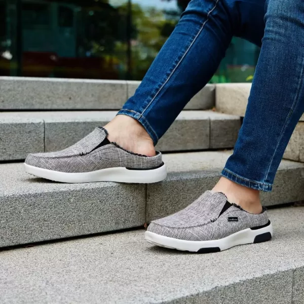 OrthoComfoot Men's Orthopedic Comfortable Slip On Loafers for Arch Support, Casual Plantar Fasciitis Slippers for Diabetic, Orthotic Walking Shoes for Foot and Heel Pain Relief)