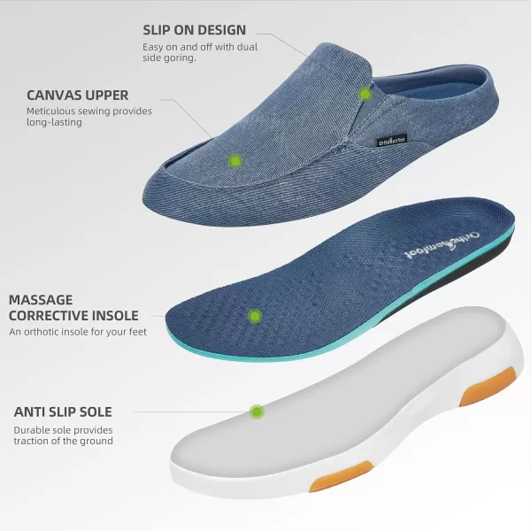 OrthoComfoot Men's Orthopedic Comfortable Slip On Loafers for Arch Support, Casual Plantar Fasciitis Slippers for Diabetic, Orthotic Walking Shoes for Foot and Heel Pain Relief