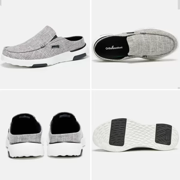 OrthoComfoot Men's Orthopedic Comfortable Slip On Loafers for Arch Support, Casual Plantar Fasciitis Slippers for Diabetic, Orthotic Walking Shoes for Foot and Heel Pain Relief