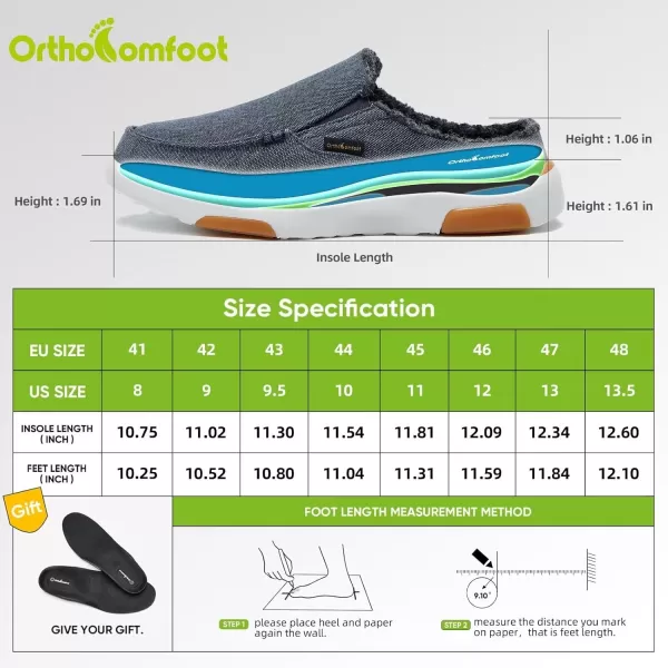 OrthoComfoot Men's Orthopedic Comfortable Slip On Loafers for Arch Support, Casual Plantar Fasciitis Slippers for Diabetic, Orthotic Walking Shoes for Foot and Heel Pain Relief)