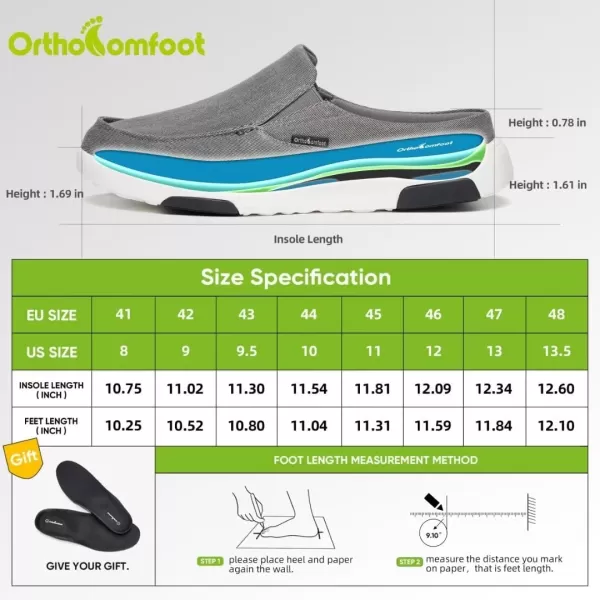 OrthoComfoot Men's Orthopedic Comfortable Slip On Loafers for Arch Support, Casual Plantar Fasciitis Slippers for Diabetic, Orthotic Walking Shoes for Foot and Heel Pain Relief