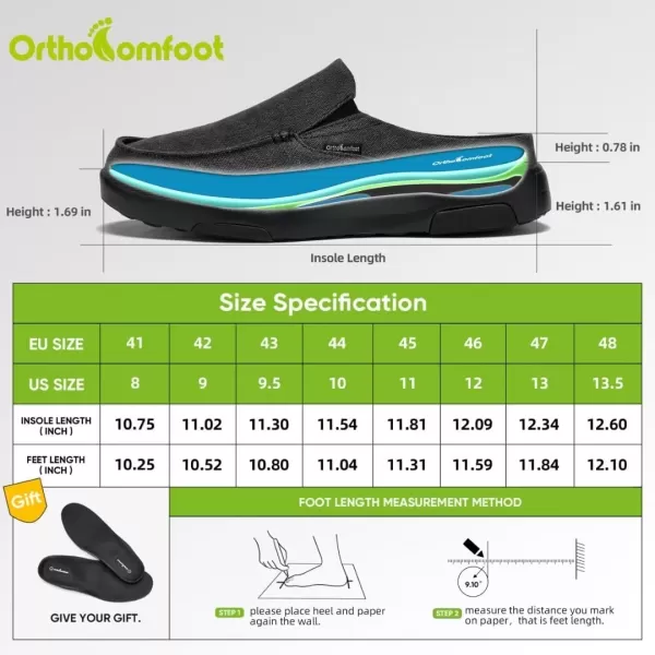 OrthoComfoot Men's Orthopedic Comfortable Slip On Loafers for Arch Support, Casual Plantar Fasciitis Slippers for Diabetic, Orthotic Walking Shoes for Foot and Heel Pain Relief