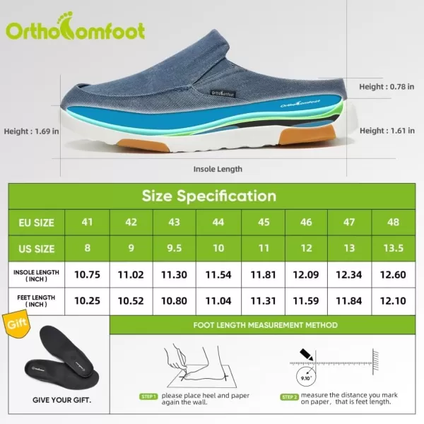 OrthoComfoot Men's Orthopedic Comfortable Slip On Loafers for Arch Support, Casual Plantar Fasciitis Slippers for Diabetic, Orthotic Walking Shoes for Foot and Heel Pain Relief