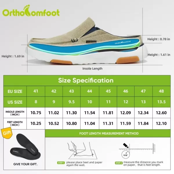OrthoComfoot Men's Orthopedic Comfortable Slip On Loafers for Arch Support, Casual Plantar Fasciitis Slippers for Diabetic, Orthotic Walking Shoes for Foot and Heel Pain Relief