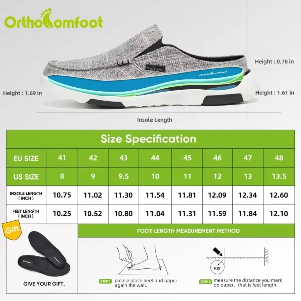 OrthoComfoot Men's Orthopedic Comfortable Slip On Loafers for Arch Support, Casual Plantar Fasciitis Slippers for Diabetic, Orthotic Walking Shoes for Foot and Heel Pain Relief