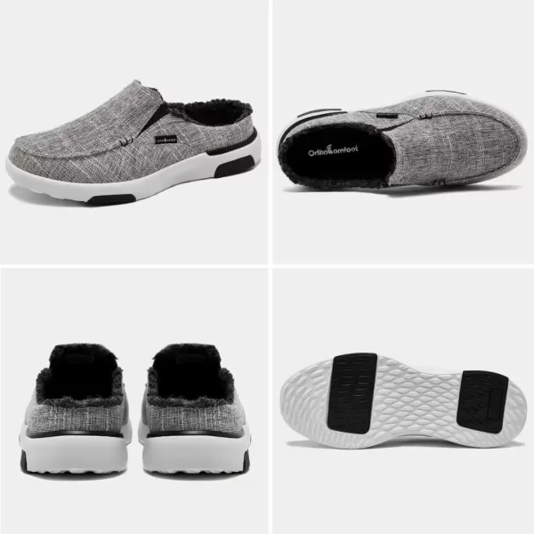 OrthoComfoot Men's Orthopedic Comfortable Slip On Loafers for Arch Support, Casual Plantar Fasciitis Slippers for Diabetic, Orthotic Walking Shoes for Foot and Heel Pain Relief)