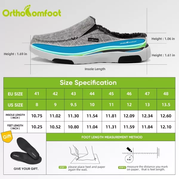OrthoComfoot Men's Orthopedic Comfortable Slip On Loafers for Arch Support, Casual Plantar Fasciitis Slippers for Diabetic, Orthotic Walking Shoes for Foot and Heel Pain Relief)