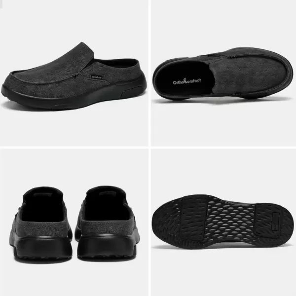 OrthoComfoot Men's Orthopedic Comfortable Slip On Loafers for Arch Support, Casual Plantar Fasciitis Slippers for Diabetic, Orthotic Walking Shoes for Foot and Heel Pain Relief