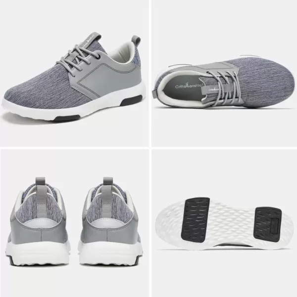 OrthoComfoot Men's Orthopedic Fashion Sneakers, Comfortable Plantar Fasciitis Walking Shoes, Leather Arch Support Slip On with Lace Up Design for Foot and Heel Pain Relief